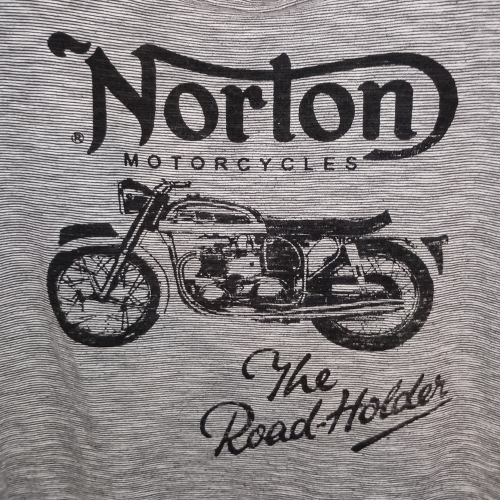 Womens Norton Motorcycles Lucky Brand Black White Striped Crop Top Size Medium